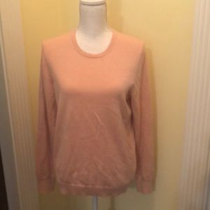 EUC Loft peachy pink crew neck sweater